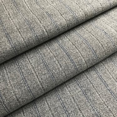 French Gray Wool Tailors Fabric, Pin Stripe, Suiting, Jacketing 100% Wool Tweed, Unused Vintage Textiles 