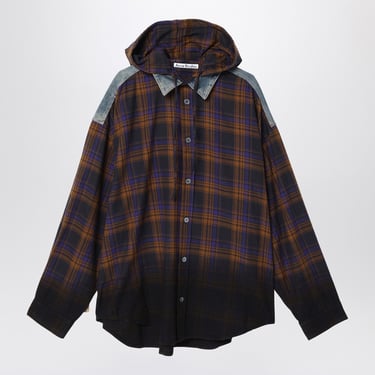 Acne Studios Flannel Check Hooded Shirt Men