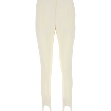 Max Mara Women Ivory Stretch Wool Manolo Pant