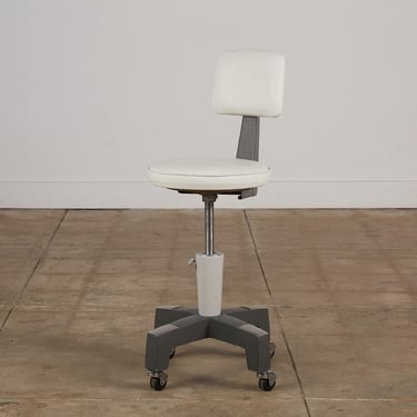 Adjustable Stool with Leather Seat by American Optical 