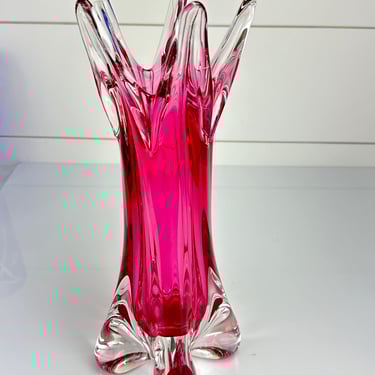 Vintage Murano Huge Stretch Swung Art Glass Vase | House of