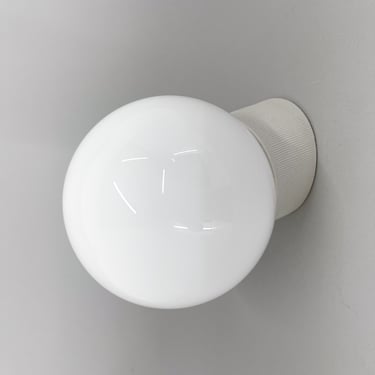 Mid-Century Ceramic & Milk Glass Wall Light 