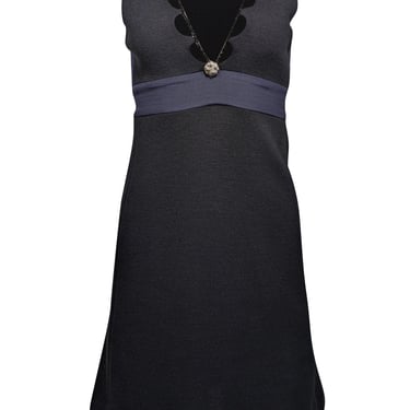 Vena Cava - Black Knit Beaded V-Neckline Sleeveless Dress Sz 0