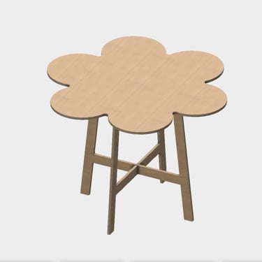 flower shaped dining table, pink table, maple dining table 
