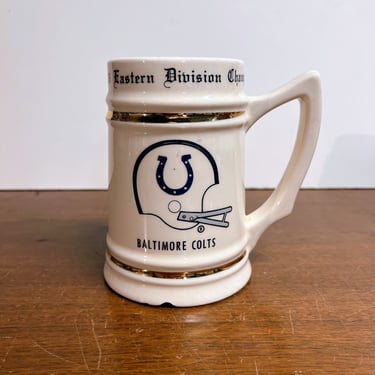 Vintage 1976 Baltimore Colts Beer Stein Mug Eastern Division Champs Lewis Bros 