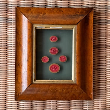 19th C. Italian Framed Red Intaglio Seals V