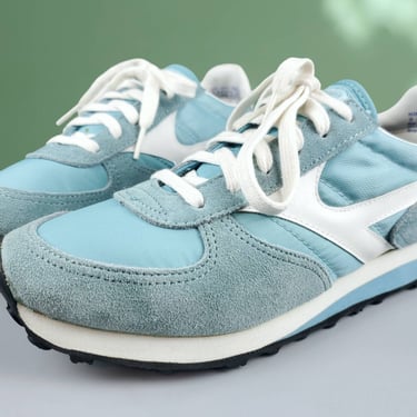 1981 Sears 440 sneakers. Running lace-up tennis shoes The Winner. Baby blue powder suede nylon genuine leather. Nearly new! (8N) 