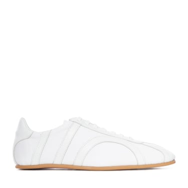 Toteme Women Cotton Canvas Sneakers With Leather Inserts