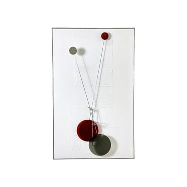 48 x 30 Vintage Modern Contemporary Kinetic Art Mobile Wall Sculpture by Amidei 1980s 