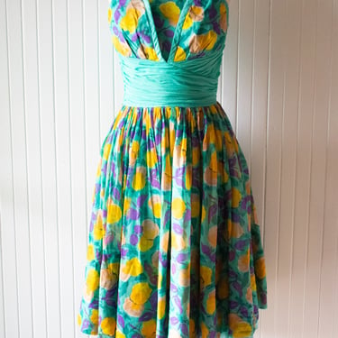 Vintage 1950s Couture Cocktail Dress Extra Small