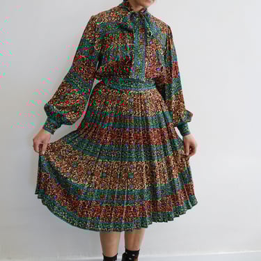 1984 Yves Saint Laurent Silk Lavallière Dress