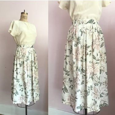 1980's Pale Floral Capsule Skirt 