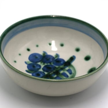 vintage M A Hadley bowl with blue flowers 