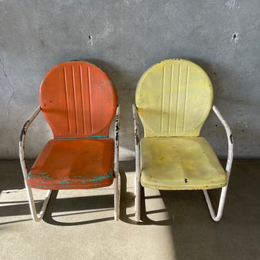 Pair of 1950's Metal Motel Patio Chairs (set 1)