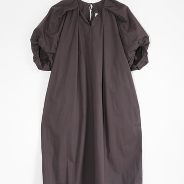 Tucked Cocoon Dress in Chocolate