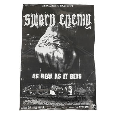 Vintage Sworn Enemy "As Real As It Gets" European Tour Poster
