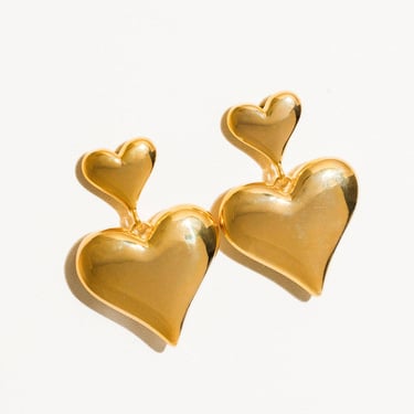 Delphine 18K Gold  Classic Two-Piece Heart Earring