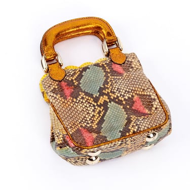 Multicolored Python Mini Bag