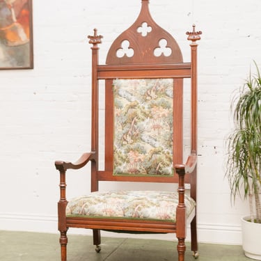 Gothic Revival Throne Chair