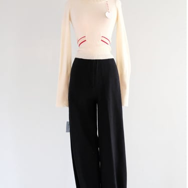 Vintage 1970's NOS Versatile Black Wool Knit Sonia Rykiel Pants / M