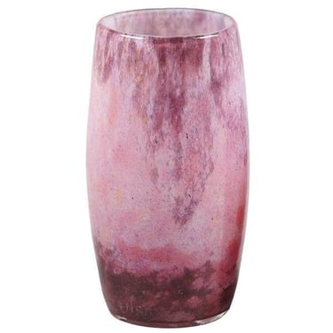 1915-20's French Daum Nancy Verre de Jade Lavender Art Glass Cabinet Vase Pink Purple 2.5 x 4.5 