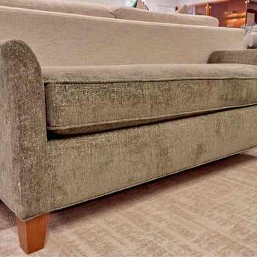 Custom Upholstered Bench in Moss Green