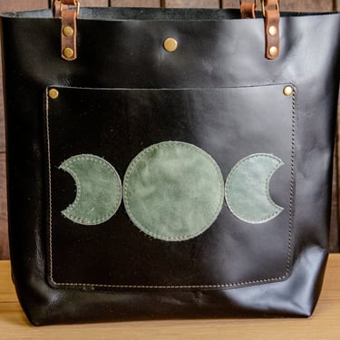 The Luna Tote | Multiple Colors | Medium Classic leather bag | cosmic purse 