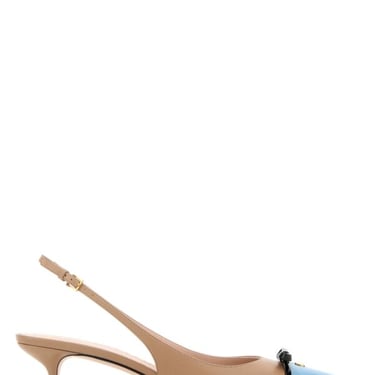 Valentino Garavani Women Beige Leather Vlogo Pumps