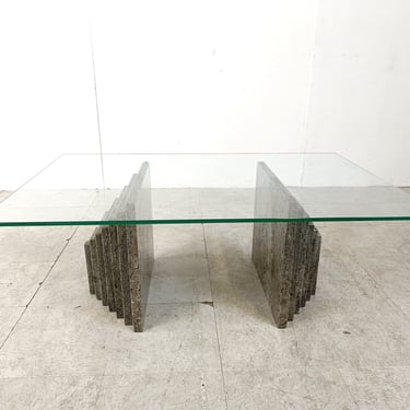 Vintage granite coffee table, 1980s - vintage coffee table - large stone coffee table 