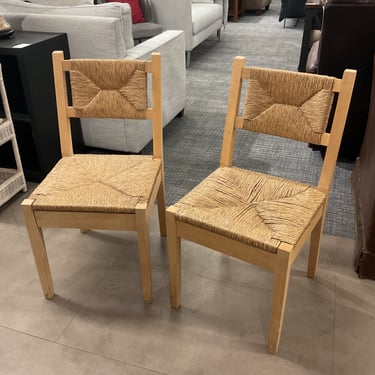 Woven Rattan Chair Pair