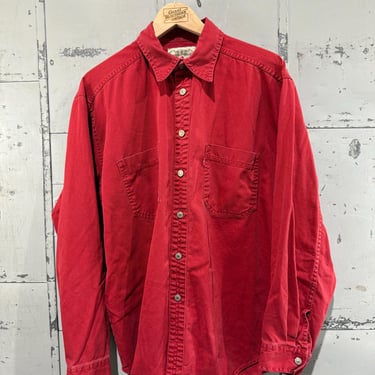 Vintage 90s Levis red cotton Button Up Shirt 