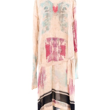 Dries Van Noten Pastel Asymmetrical Silk Chiffon Dress