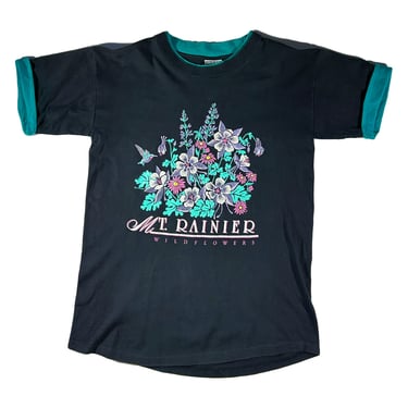 Vintage Mt Rainier T-Shirt 90's Wildflowers