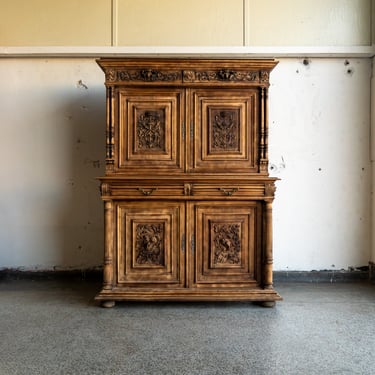 Hand Carved Antique Hutch