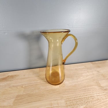 Amber Glass Pitcher Vase 13