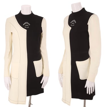 90s MOSCHINO 1996 pattern dress 6, vintage 1990s Cheap and Chic black white toile dress, 90s designer novelty avant garde dress 40 