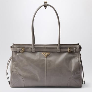 Prada Large Grey Leather Handbag Women