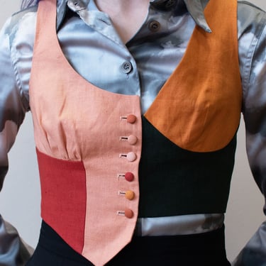 1990 Color Block Vest | Moschino 
