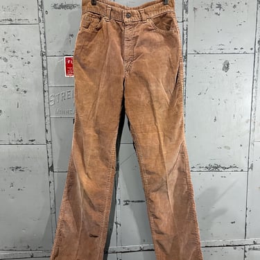 26” 70s Big E Levi’s corduroy beige brown Denim Jeans  fit flare fit bootcut 