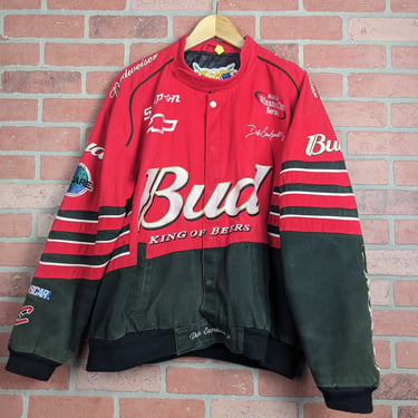 Vintage 00s NASCAR Racing Budweiser ORIGINAL Jeff Hamilton Jacket - Medium 
