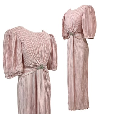 Vtg Vintage 1980s 80s Lillie Rubin Ballerina Pink Glam Rhinestone Evening Dress 