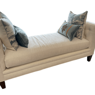 White Miss Maya Bench Massoud Furniture Chenille Bench LD44-10