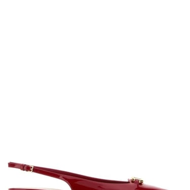 Valentino Garavani Women Red Leather Vlogo The Bold Edition Ballerinas