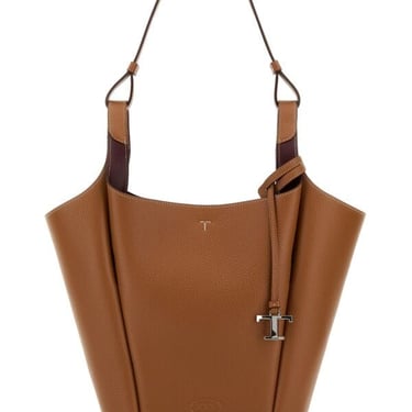 Tod's Woman Camel Leather Small Bucket Bag