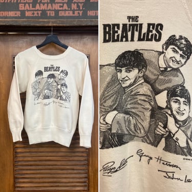 Vintage 1960’s Dated 1963 Original “Beatles” Rock Band Pop Art Cotton Sweatshirt, 60’s Vintage Clothing 