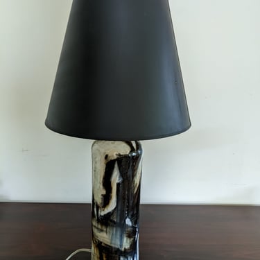 Vintage Studio Art Pottery Lamp. Danish Modern Sculptural Ceramic Table Lamp by Jeppe Hagedorn-Olsen, 1960s 