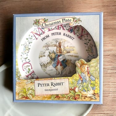 Vintage Wedgwood Peter Rabbit Merry Christmas Plate 1993 With Original Box 