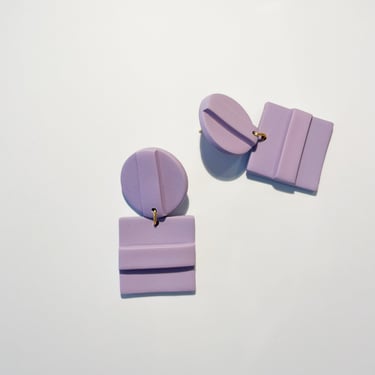 Monochromatic Statement Earrings - Lavender