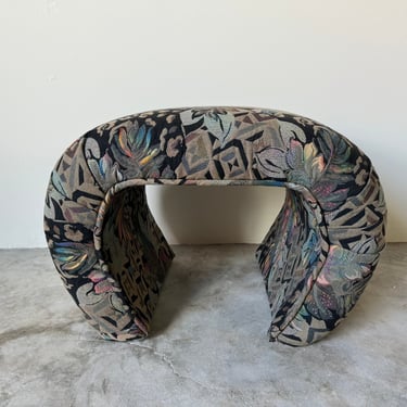 1980s Postmodern  Waterfall Upholstered Bench 