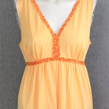 1970s - Lorraine - Night gown - Cantaloupe Orange - Marked size 36 - New With Tags 